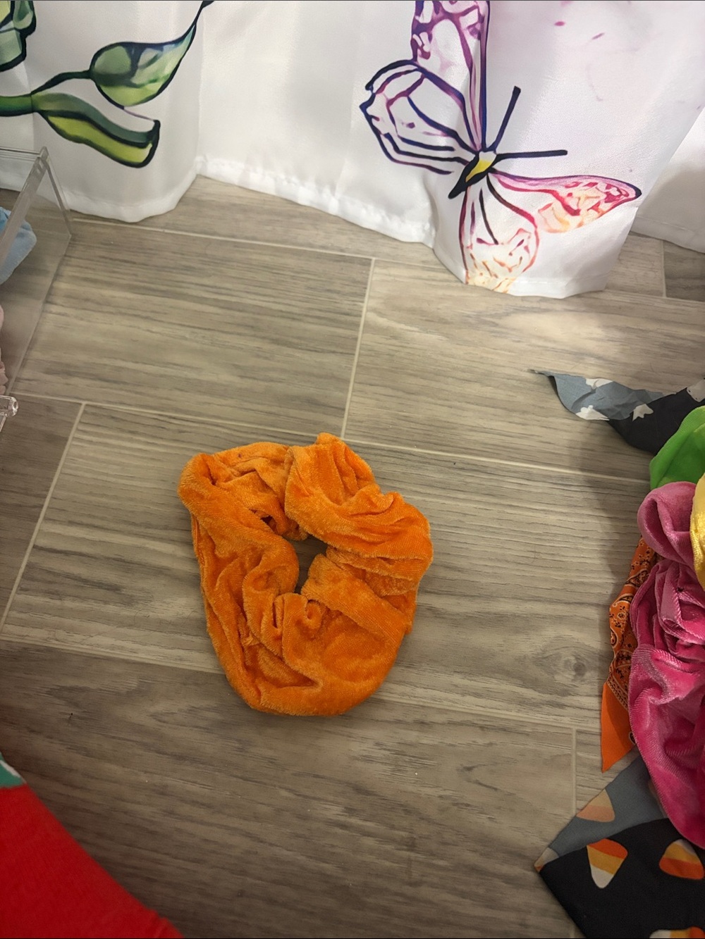 Orange Velvet Scrunchie - Women Accessories